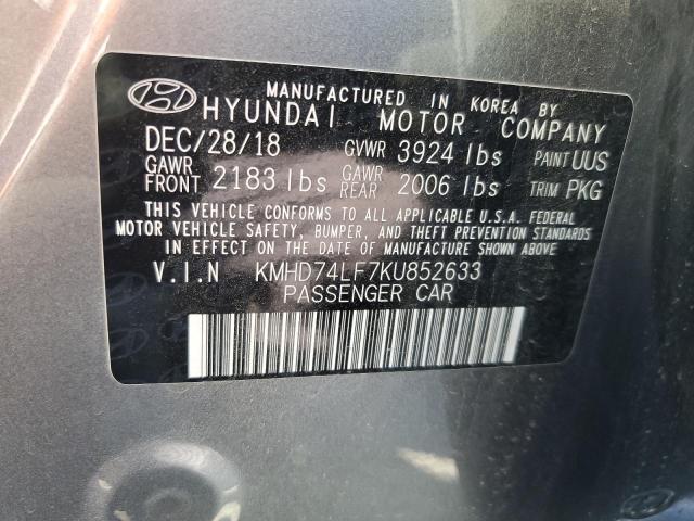 Photo 11 VIN: KMHD74LF7KU852633 - HYUNDAI ELANTRA SE 