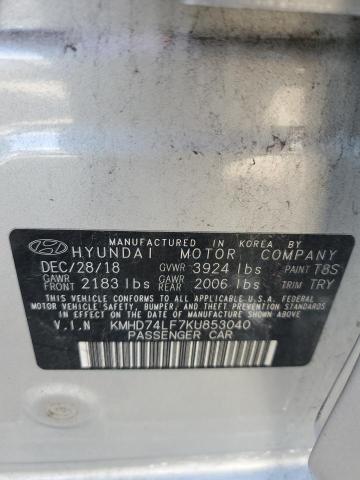 Photo 11 VIN: KMHD74LF7KU853040 - HYUNDAI ELANTRA 