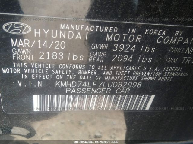 Photo 8 VIN: KMHD74LF7LU082998 - HYUNDAI ELANTRA 