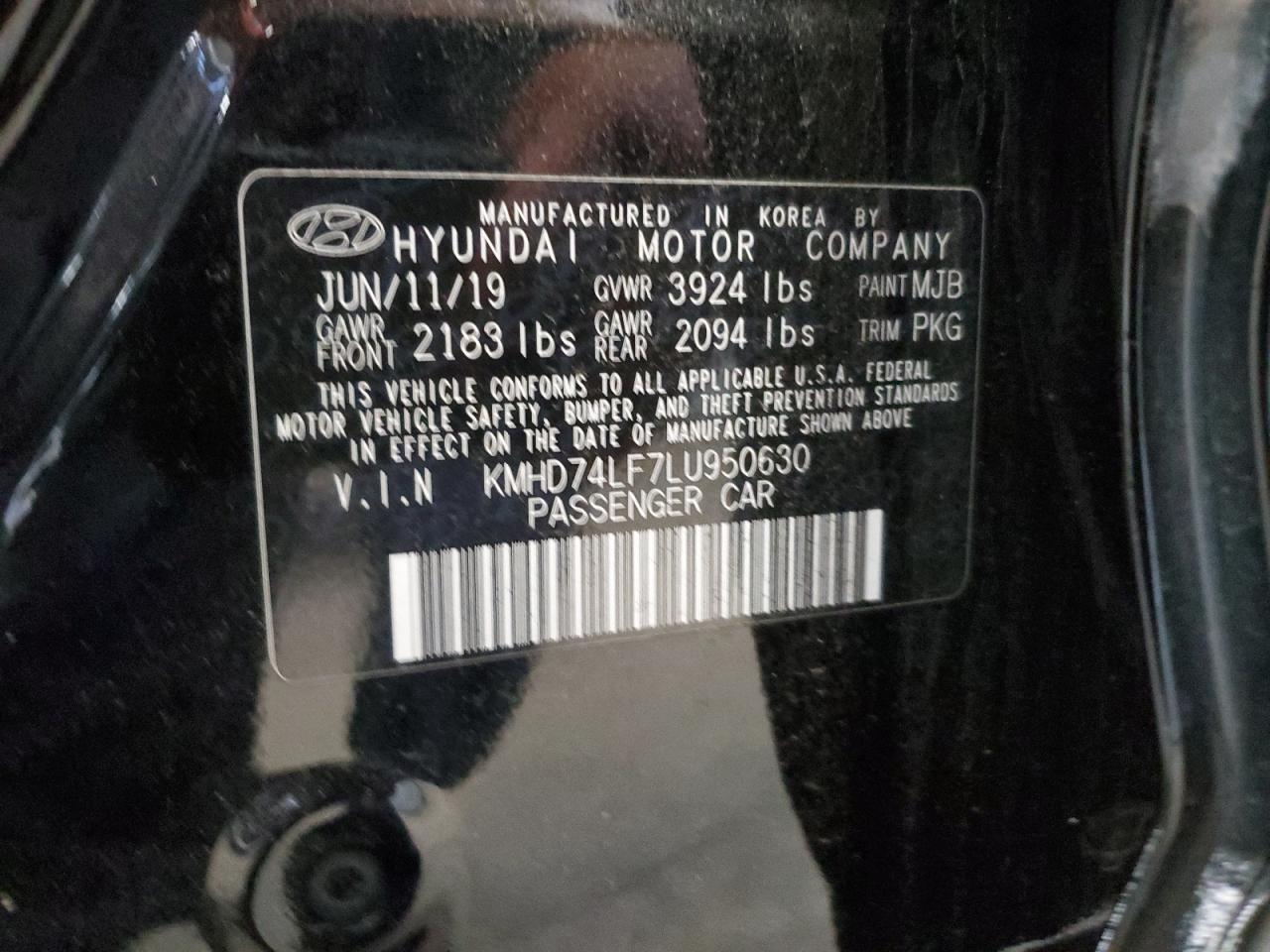 Photo 11 VIN: KMHD74LF7LU950630 - HYUNDAI ELANTRA 