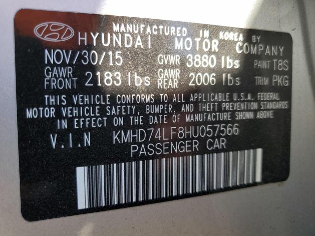 Photo 11 VIN: KMHD74LF8HU057566 - HYUNDAI ELANTRA 