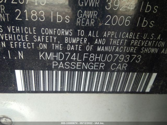 Photo 8 VIN: KMHD74LF8HU079373 - HYUNDAI ELANTRA 