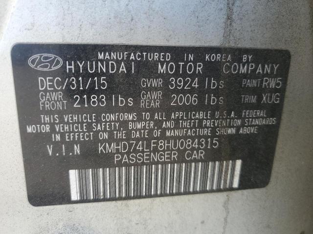 Photo 11 VIN: KMHD74LF8HU084315 - HYUNDAI ELANTRA SE 