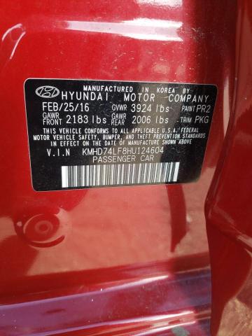 Photo 11 VIN: KMHD74LF8HU124604 - HYUNDAI ELANTRA 