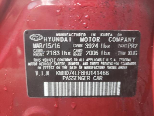 Photo 12 VIN: KMHD74LF8HU141466 - HYUNDAI ELANTRA SE 