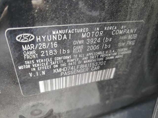 Photo 9 VIN: KMHD74LF8HU153701 - HYUNDAI ELANTRA SE 