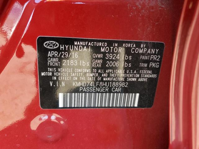 Photo 12 VIN: KMHD74LF8HU188982 - HYUNDAI ELANTRA SE 