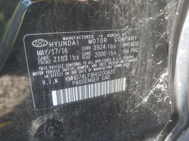 Photo 9 VIN: KMHD74LF8HU200631 - HYUNDAI ELANTRA SE 