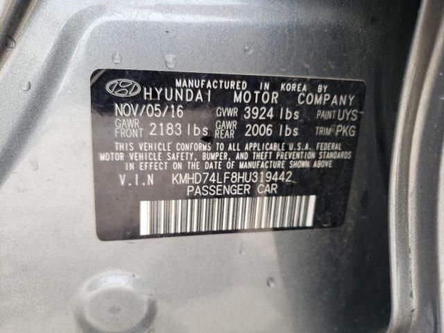 Photo 9 VIN: KMHD74LF8HU319442 - HYUNDAI ELANTRA SE 