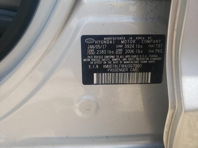 Photo 9 VIN: KMHD74LF8HU367300 - HYUNDAI ELANTRA SE 