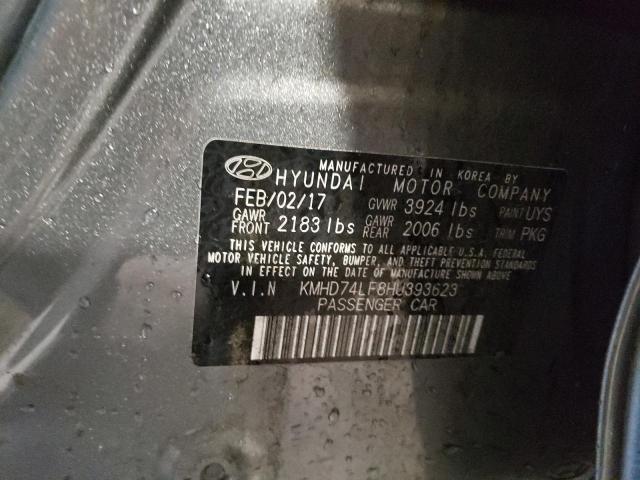 Photo 12 VIN: KMHD74LF8HU393623 - HYUNDAI ELANTRA 