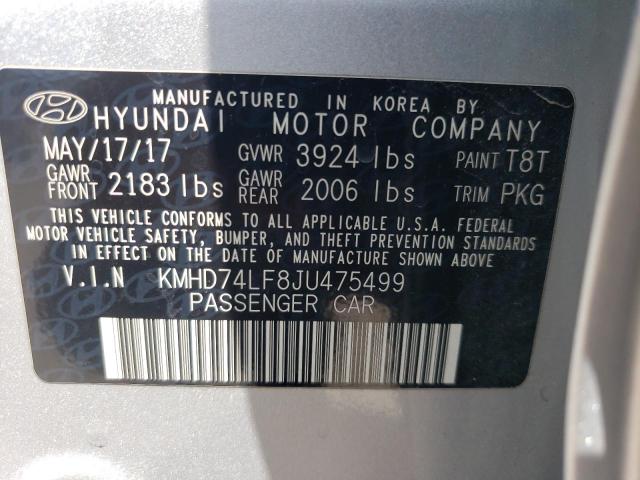 Photo 12 VIN: KMHD74LF8JU475499 - HYUNDAI ELANTRA SE 