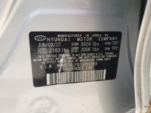 Photo 9 VIN: KMHD74LF8JU491069 - HYUNDAI ELANTRA SE 