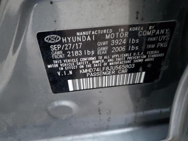 Photo 12 VIN: KMHD74LF8JU565803 - HYUNDAI ELANTRA 