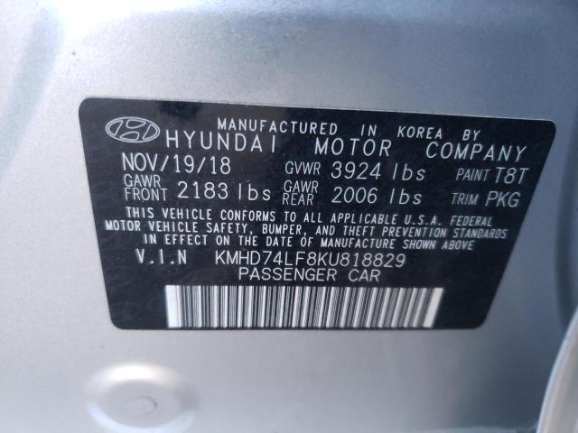 Photo 9 VIN: KMHD74LF8KU818829 - HYUNDAI ELANTRA SE 