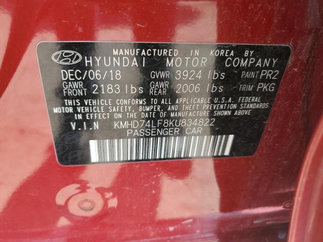 Photo 11 VIN: KMHD74LF8KU834822 - HYUNDAI ELANTRA SE 