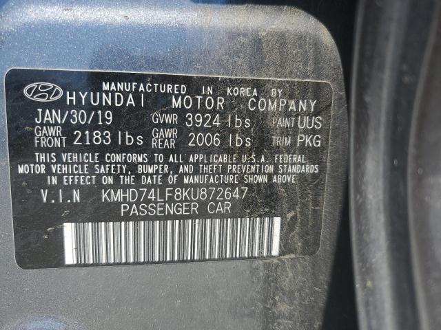 Photo 12 VIN: KMHD74LF8KU872647 - HYUNDAI ELANTRA SE 