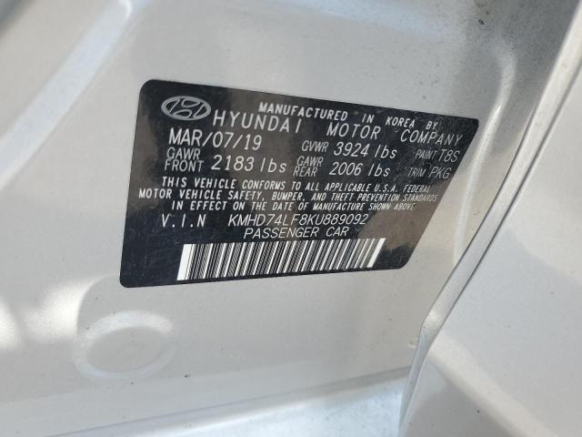 Photo 12 VIN: KMHD74LF8KU889092 - HYUNDAI ELANTRA SE 