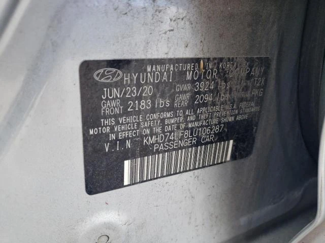 Photo 11 VIN: KMHD74LF8LU106287 - HYUNDAI ELANTRA SE 