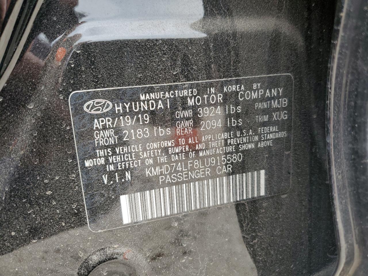 Photo 11 VIN: KMHD74LF8LU915580 - HYUNDAI ELANTRA 