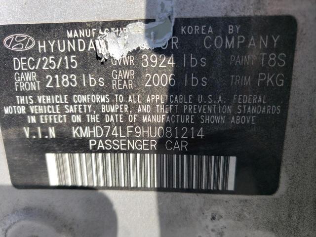 Photo 9 VIN: KMHD74LF9HU081214 - HYUNDAI ELANTRA SE 