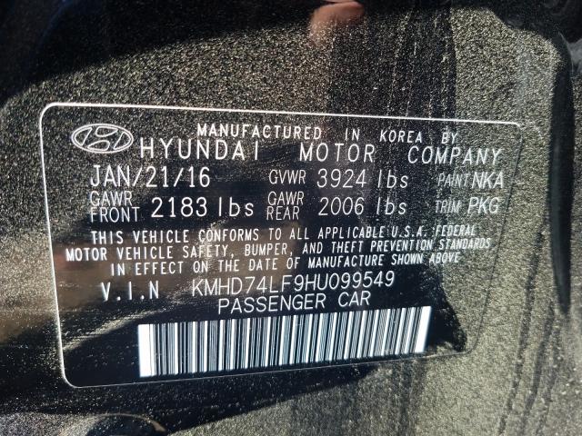 Photo 9 VIN: KMHD74LF9HU099549 - HYUNDAI ELANTRA SE 