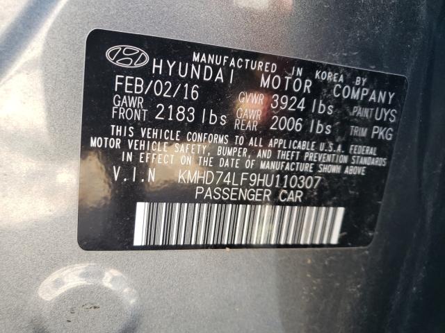 Photo 9 VIN: KMHD74LF9HU110307 - HYUNDAI ELANTRA SE 