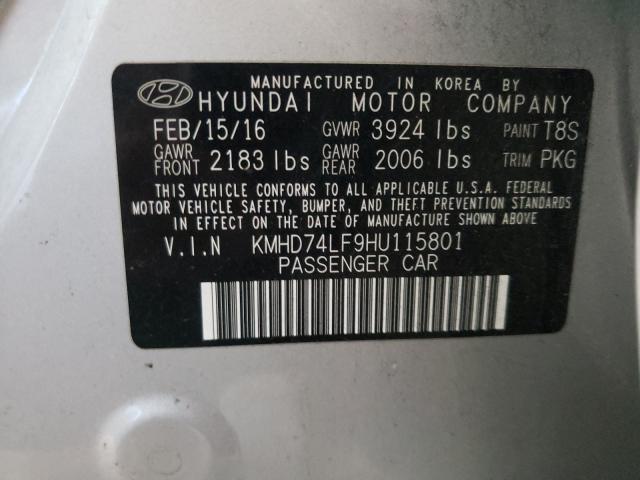 Photo 9 VIN: KMHD74LF9HU115801 - HYUNDAI ELANTRA SE 