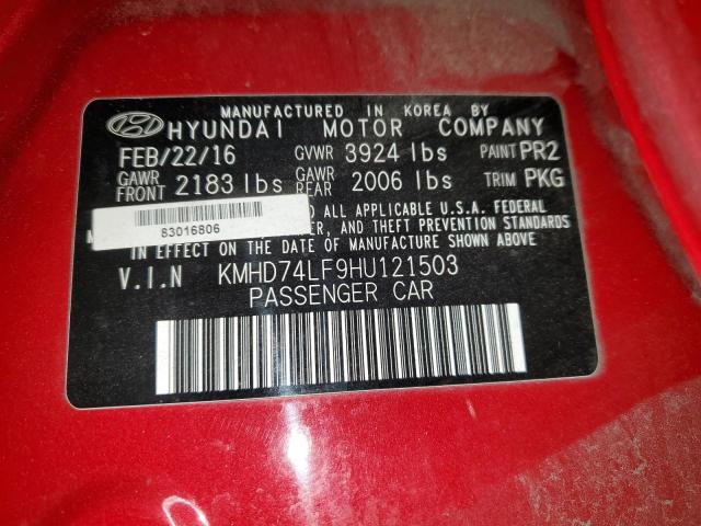 Photo 11 VIN: KMHD74LF9HU121503 - HYUNDAI ELANTRA 