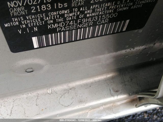 Photo 8 VIN: KMHD74LF9HU315500 - HYUNDAI ELANTRA 