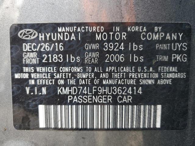 Photo 12 VIN: KMHD74LF9HU362414 - HYUNDAI ELANTRA 