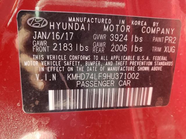 Photo 9 VIN: KMHD74LF9HU371002 - HYUNDAI ELANTRA SE 