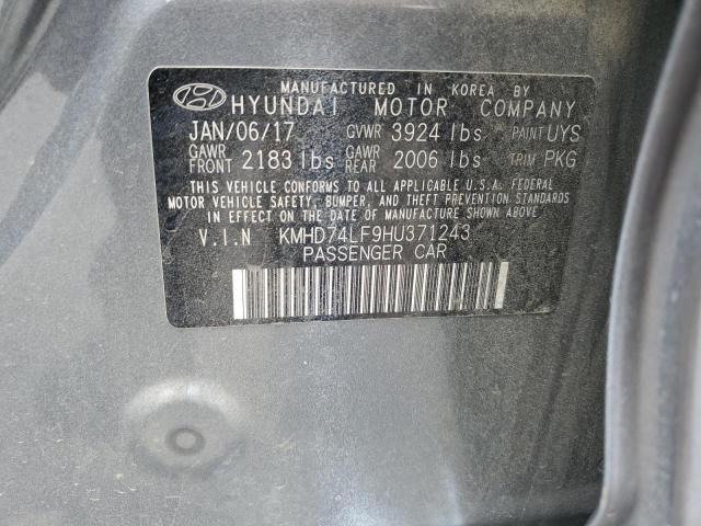 Photo 11 VIN: KMHD74LF9HU371243 - HYUNDAI ELANTRA 