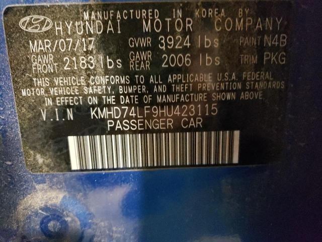 Photo 11 VIN: KMHD74LF9HU423115 - HYUNDAI ELANTRA 