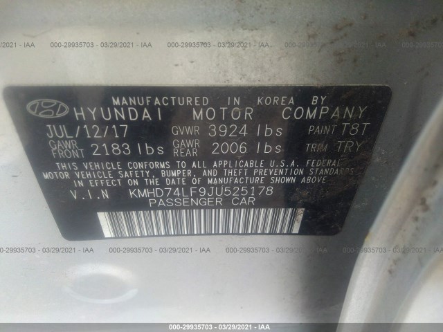 Photo 8 VIN: KMHD74LF9JU525178 - HYUNDAI ELANTRA 