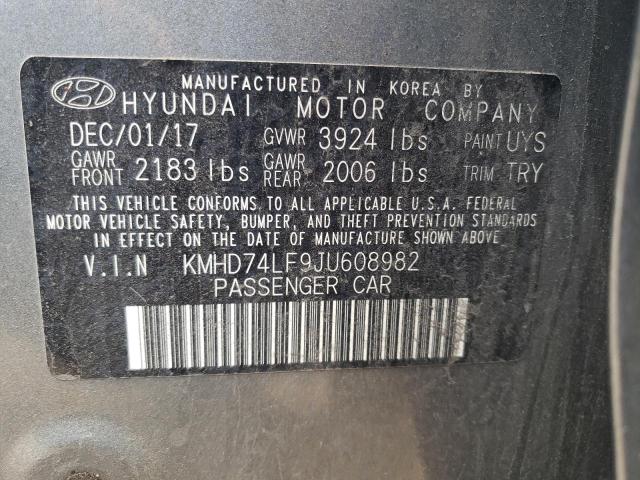 Photo 11 VIN: KMHD74LF9JU608982 - HYUNDAI ELANTRA SE 