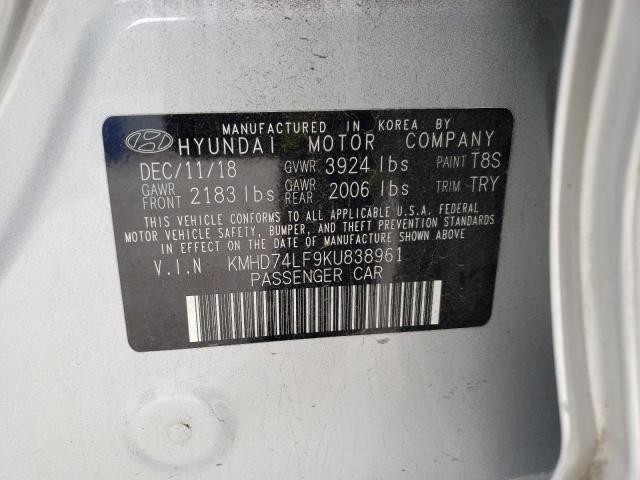 Photo 9 VIN: KMHD74LF9KU838961 - HYUNDAI ELANTRA SE 