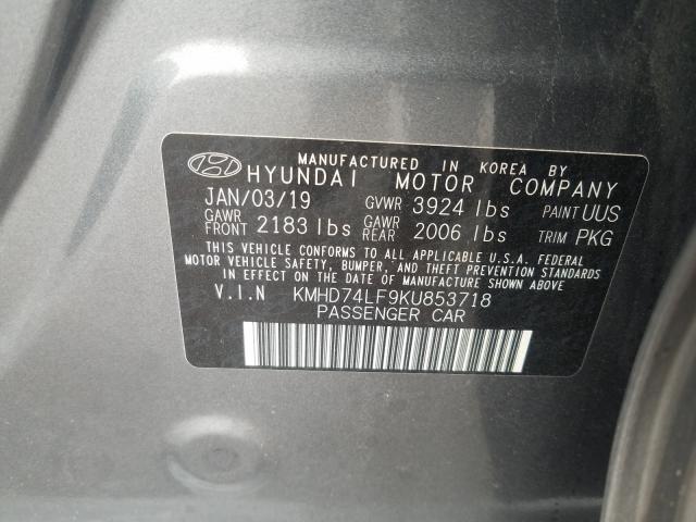 Photo 9 VIN: KMHD74LF9KU853718 - HYUNDAI ELANTRA SE 