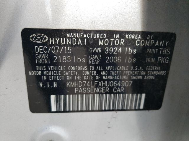 Photo 11 VIN: KMHD74LFXHU064907 - HYUNDAI ELANTRA SE 