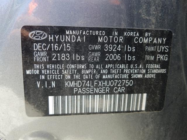 Photo 9 VIN: KMHD74LFXHU072750 - HYUNDAI ELANTRA SE 