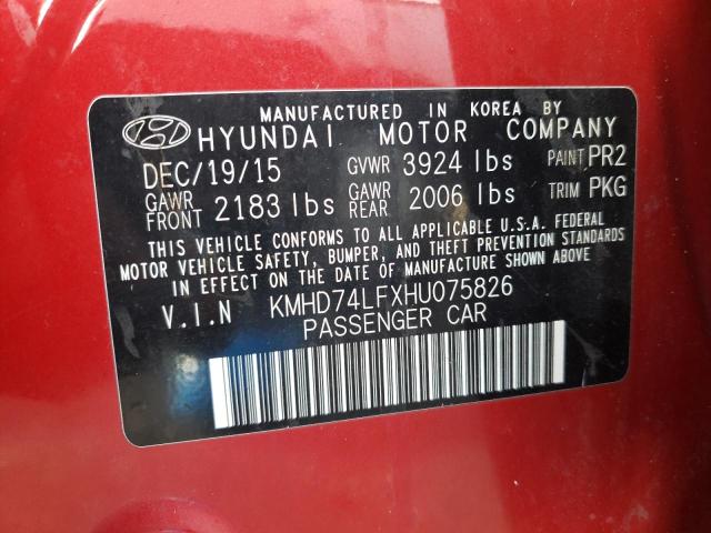 Photo 11 VIN: KMHD74LFXHU075826 - HYUNDAI ELANTRA 