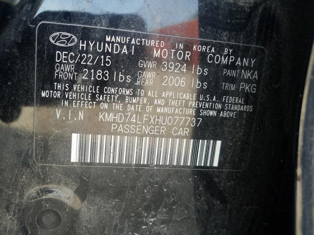 Photo 9 VIN: KMHD74LFXHU077737 - HYUNDAI ELANTRA SE 