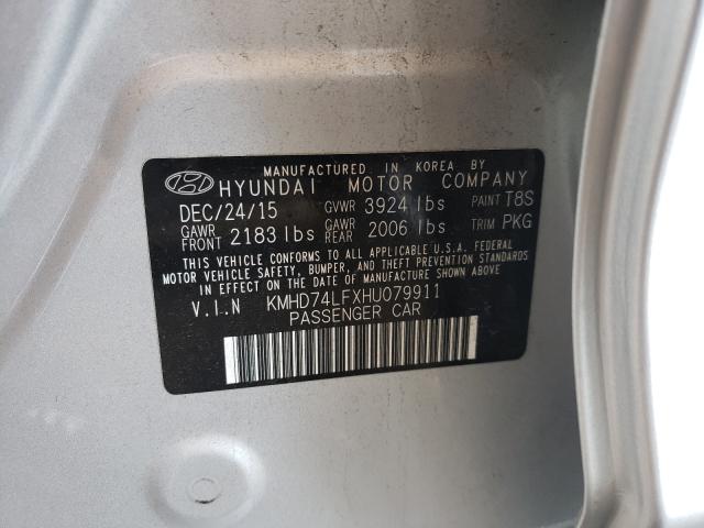 Photo 9 VIN: KMHD74LFXHU079911 - HYUNDAI ELANTRA SE 