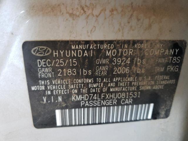 Photo 9 VIN: KMHD74LFXHU081531 - HYUNDAI ELANTRA SE 