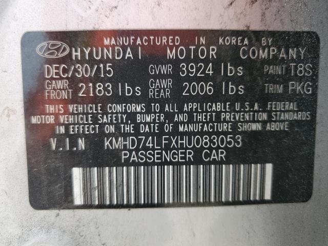 Photo 12 VIN: KMHD74LFXHU083053 - HYUNDAI ELANTRA 