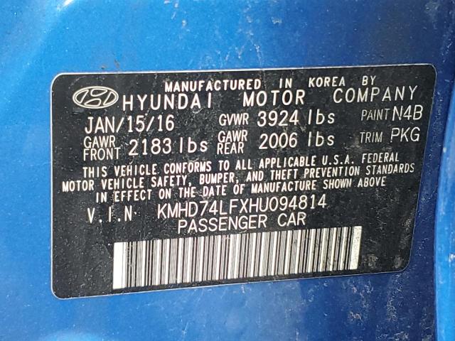 Photo 11 VIN: KMHD74LFXHU094814 - HYUNDAI ELANTRA SE 