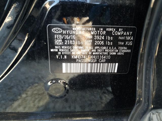 Photo 9 VIN: KMHD74LFXHU116410 - HYUNDAI ELANTRA SE 