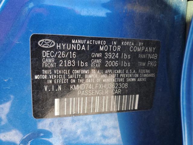 Photo 12 VIN: KMHD74LFXHU362308 - HYUNDAI ELANTRA SE 