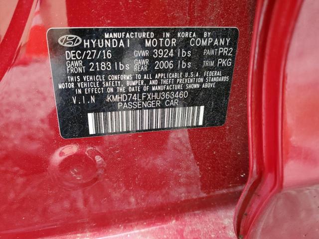 Photo 11 VIN: KMHD74LFXHU363460 - HYUNDAI ELANTRA 