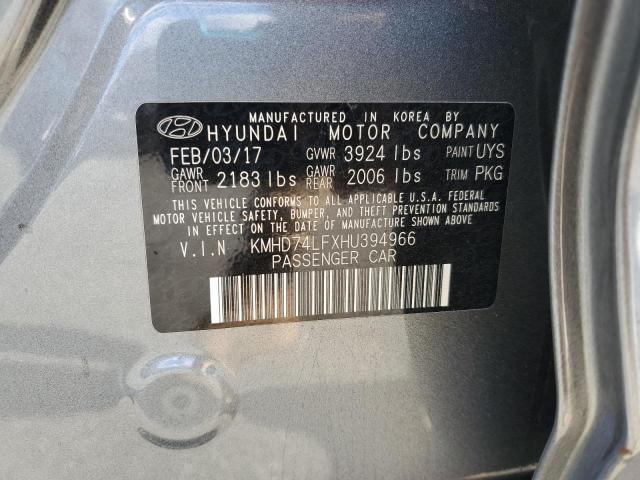 Photo 12 VIN: KMHD74LFXHU394966 - HYUNDAI ELANTRA SE 